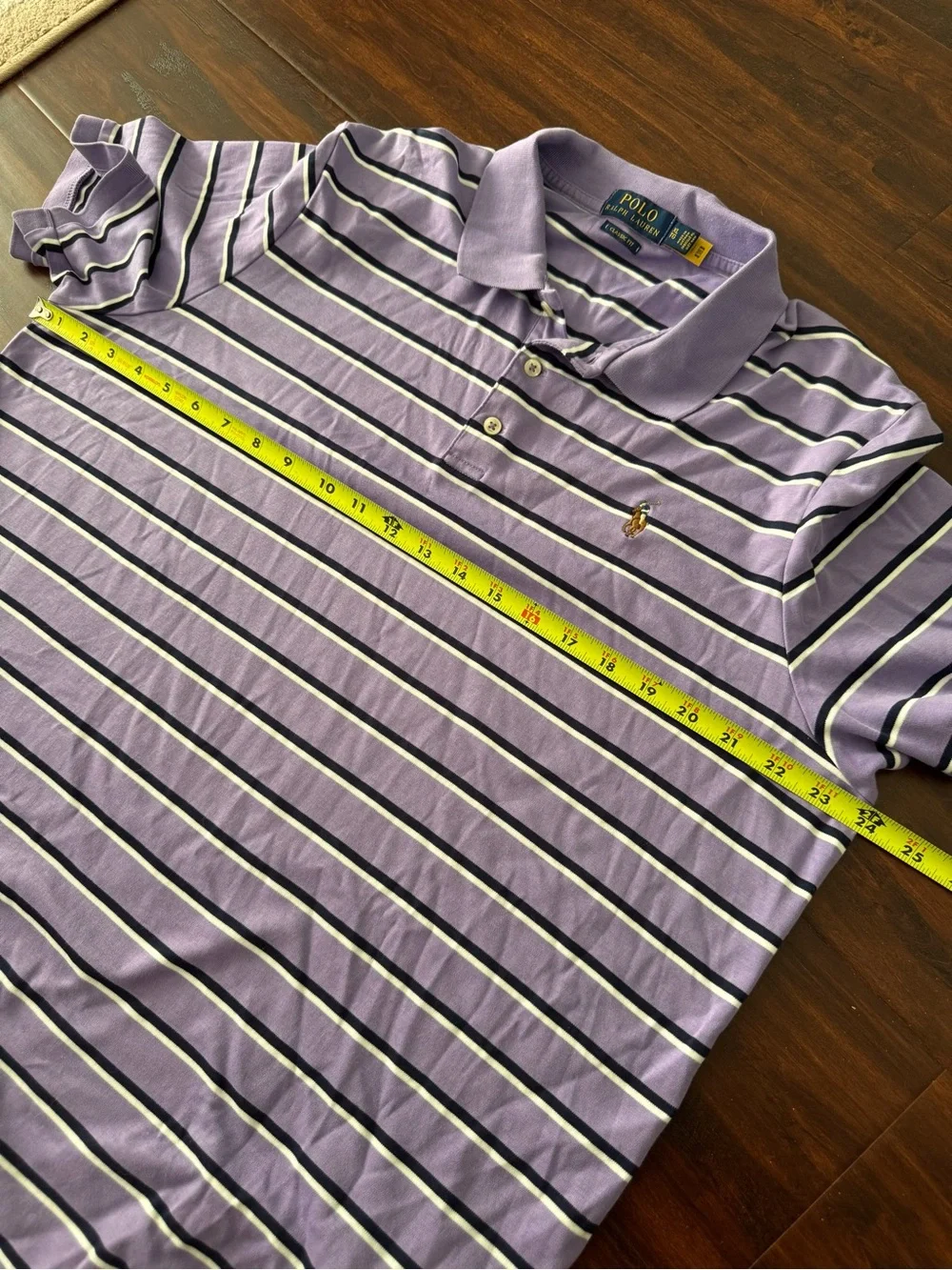 Polo Ralph Lauren Classic Fit Men's Size XL Purple Striped Polo Shirt Flesh Pony